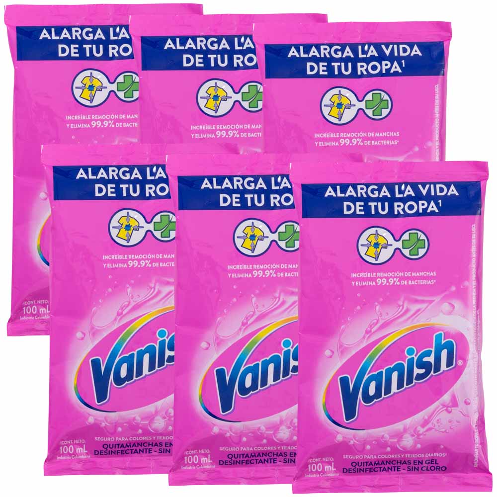 Gel Blanco Total VANISH Tira 6 Sachets 100ml c/u