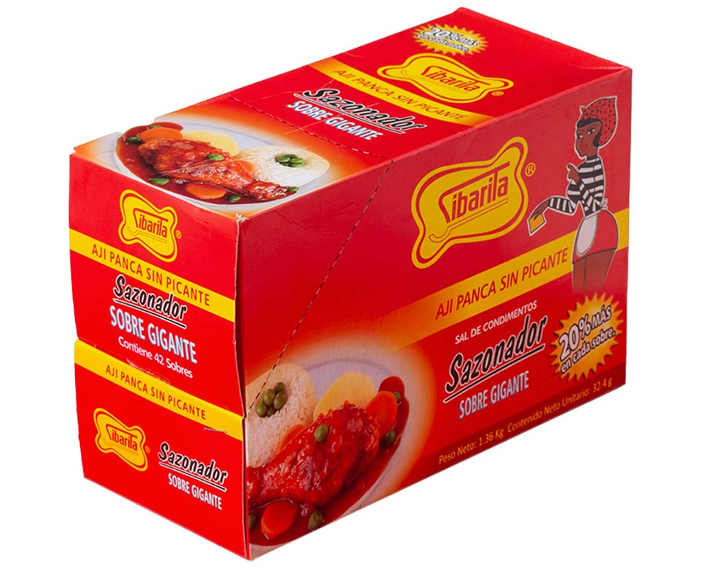 Salsa SIBARITA Sazonador sin picante Caja 42 Sobres 32.4g c/u