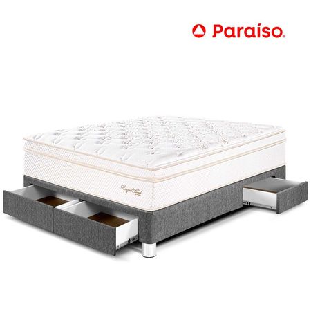 Cama Royal Cloud con cajones 2 Plazas + 2 almohadas viscoelásticas + protector