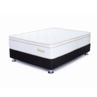 Cama Americana Valente 1.5 plazas Negro + 1 almohada viscoelastic + 1 protector