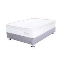 Cama Americana Valente 1.5 plazas Gris + 1 almohada viscoelastic + 1 protector