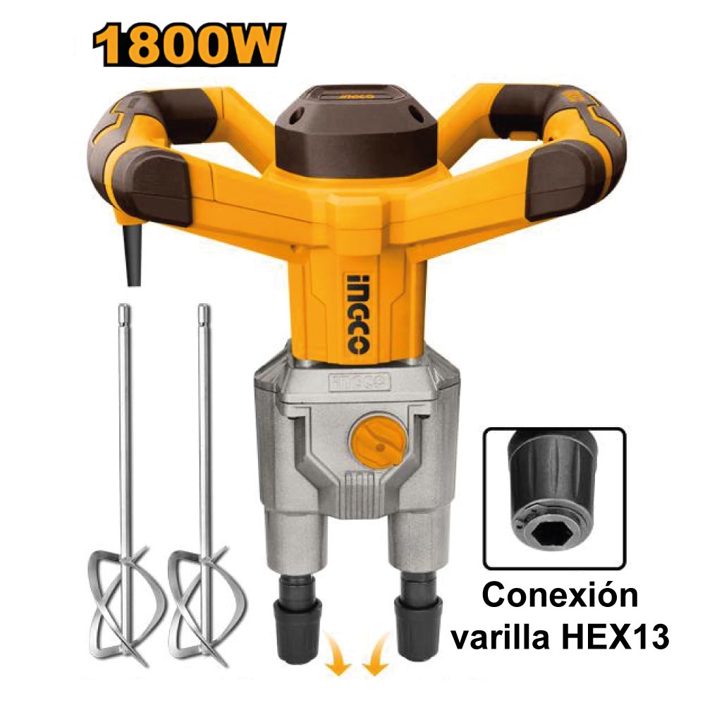 Mezcladora Doble Paleta de Pintura y Pegamento Ingco 1800W MX218008