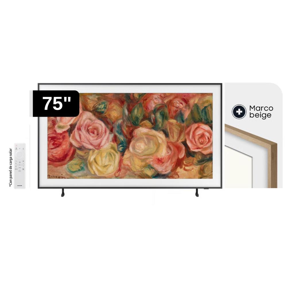 Televisor Samsung The Frame 75"" Qled 4k Tizen Os Smart + Marco Beige