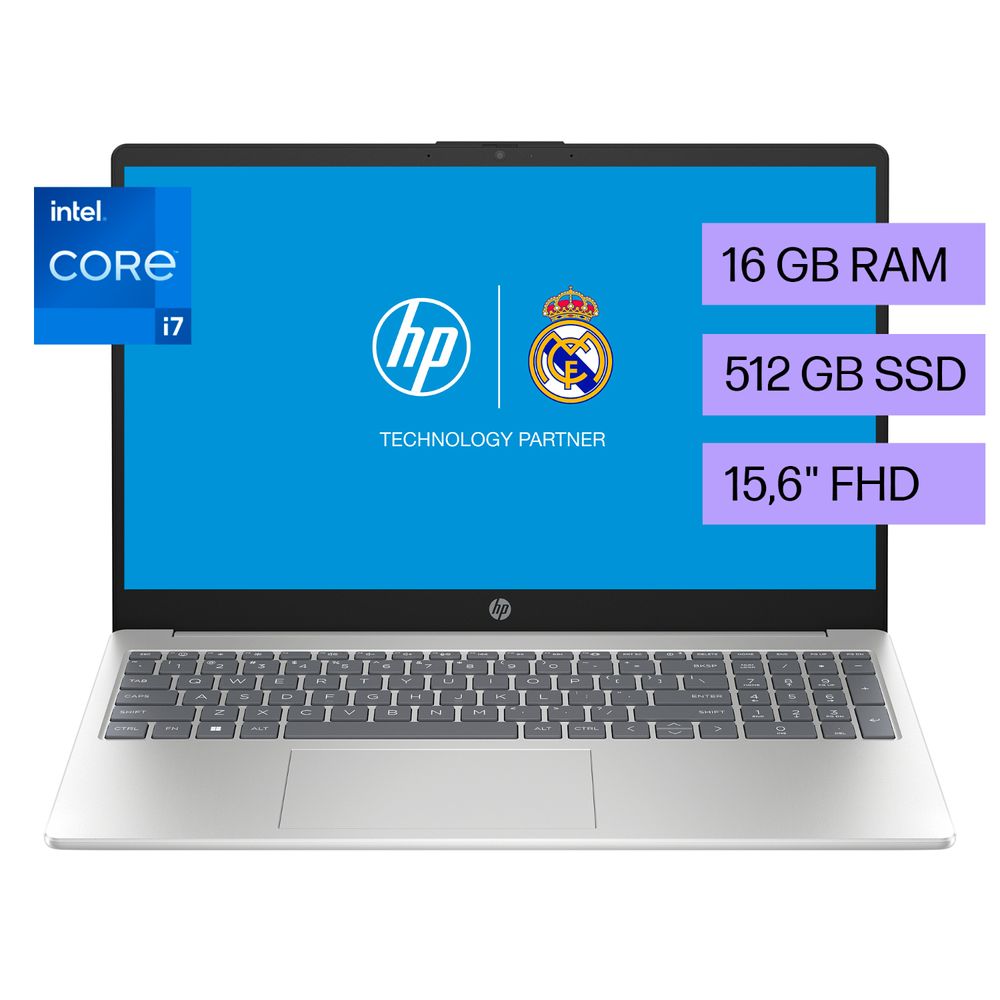 Laptop HP Intel Core i7-1255U 16GB RAM 512GB SSD 15.6"" Plateado natural