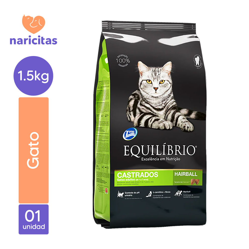 Alimento Para Gatos Equilibrio Adulto Castrado De 1.5 Kg