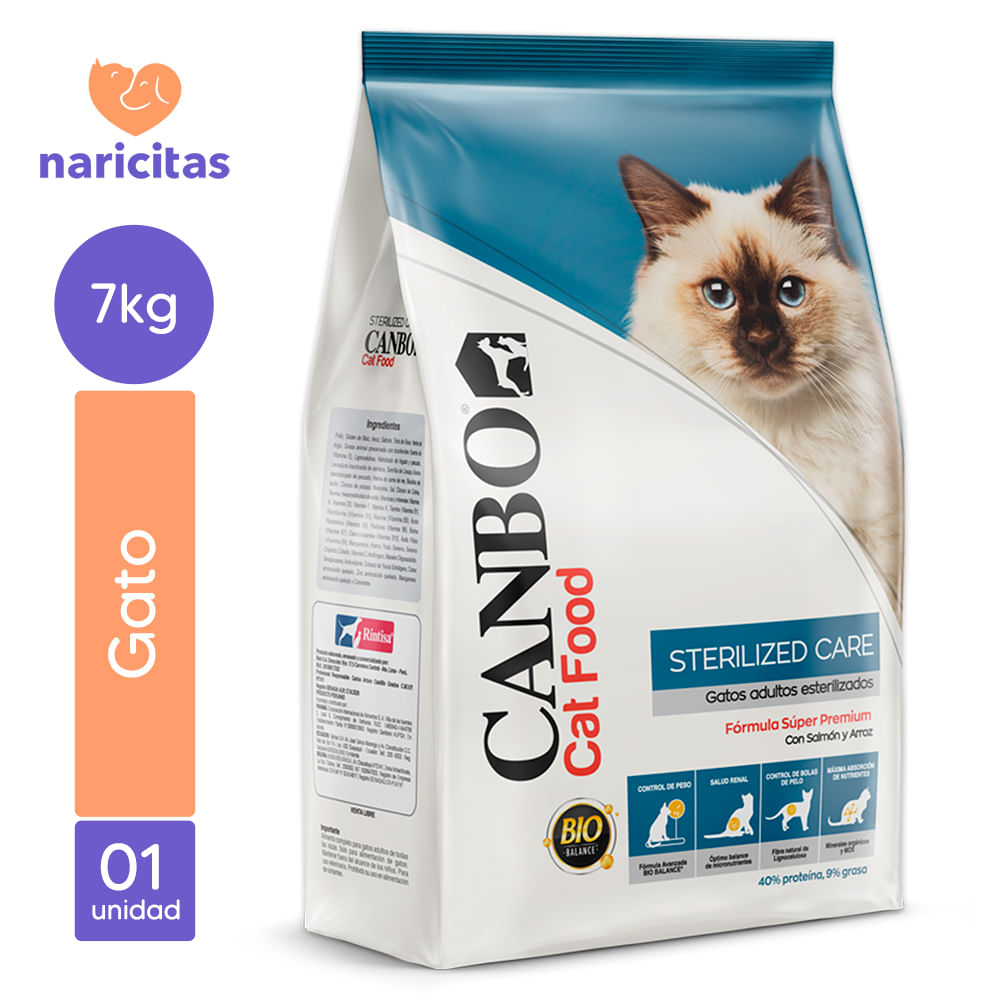 Alimento para Gatos Canbo Adulto Esterilizado Salmón y Arroz 7kg