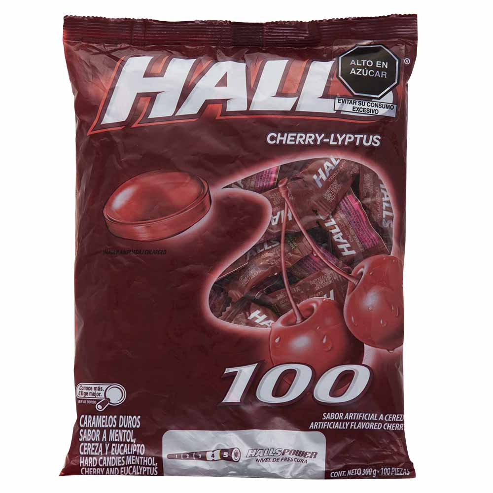 Caramelos Cherry Lyptus HALLS Bolsa 100un