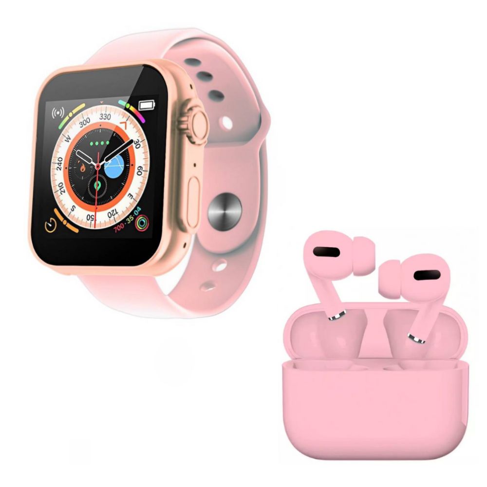 Pack Smartwatch D20 Ultra Rosado y Audífonos Inalámbricos Tws I13 Pro Rosado