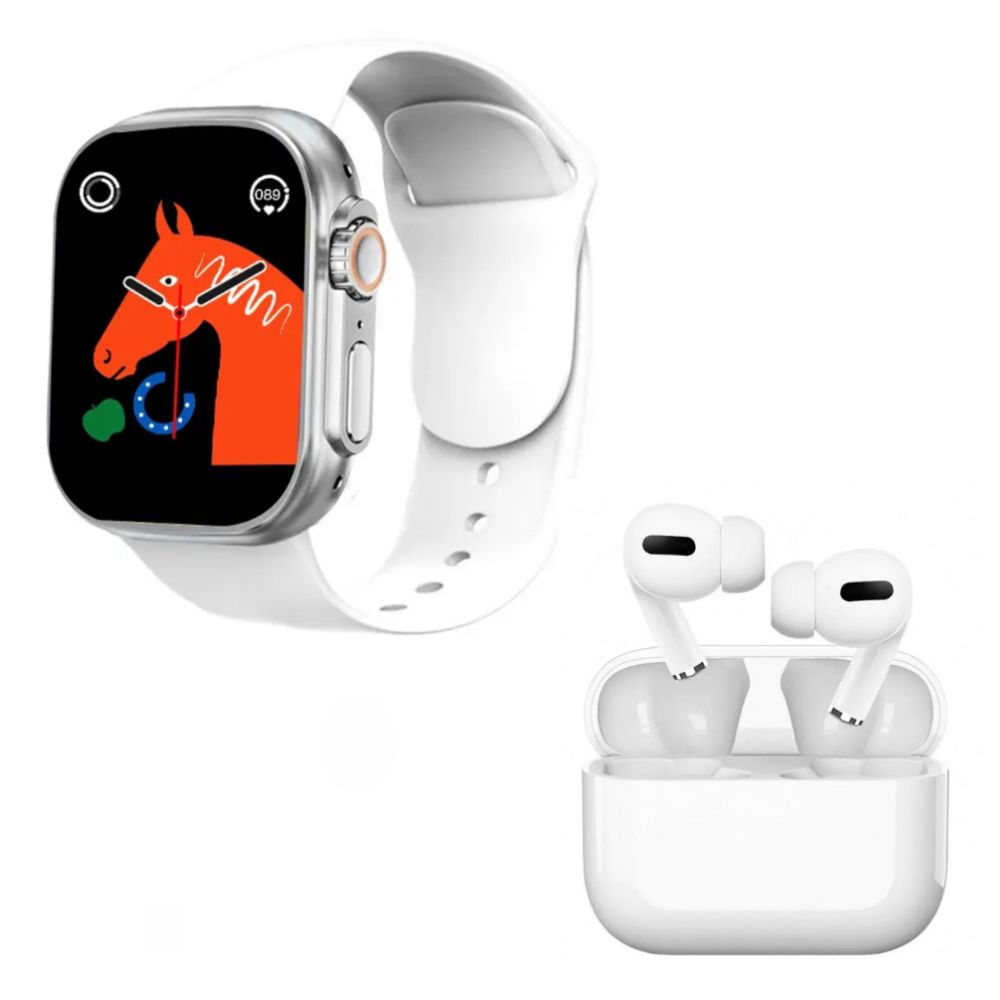 Pack Smartwatch D20 Ultra Blanco y Audífonos Inalámbricos Tws I13 Pro Blanco