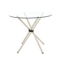 Mesa de Comedor Circular Nodos 90 Cm Vidrio Transparente Ofideas