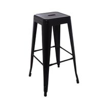 Silla Para Bar Fija Cloe Metálica Sin Espaldar Color Negro Ofideas