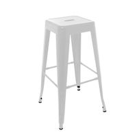 Silla Para Bar Fija Cloe Metálica Sin Espaldar Color Blanco Ofideas