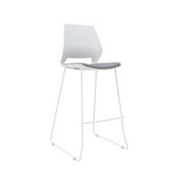 Silla Para Bar Fija Marly Reposapies Tapiz Gris PN Ofideas