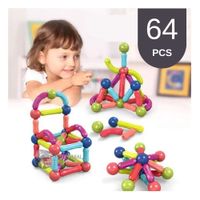 Bloques de Construcción Magnéticos de 64 Pcs