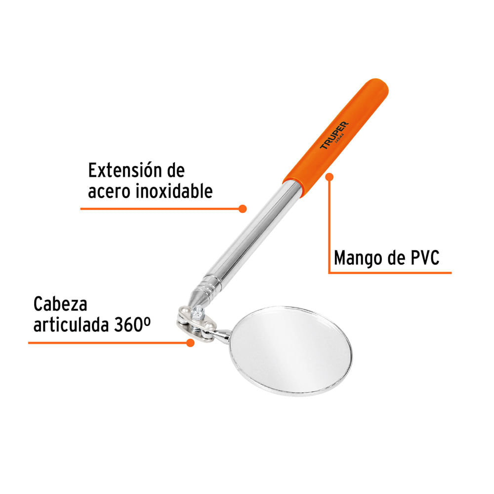 Akozon Espejo De Inspección Ajustable Flexible Iluminado Por