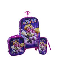 Set Maleta Full 3D EVA Triple Rueda Scool Ranger - PAW PATROL NIÑA