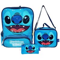 Set Mochila + Lonchera + Cartuchera Promocional DISNEY Stitch