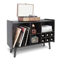 Mueble Estante Tocadisco Bar Calmet Negro Muebles Bonno