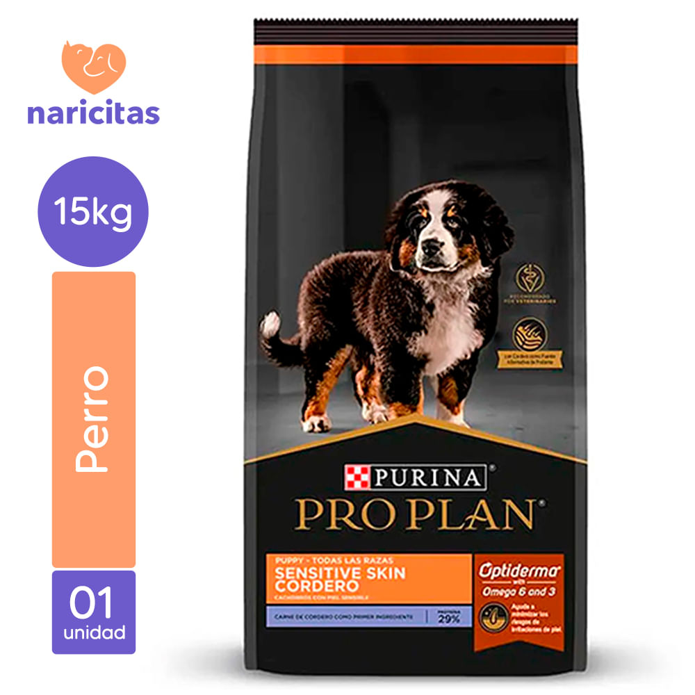Alimento para Perros Pro Plan Puppy Sensitive Skin Todas Las Razas Cordero 15kg