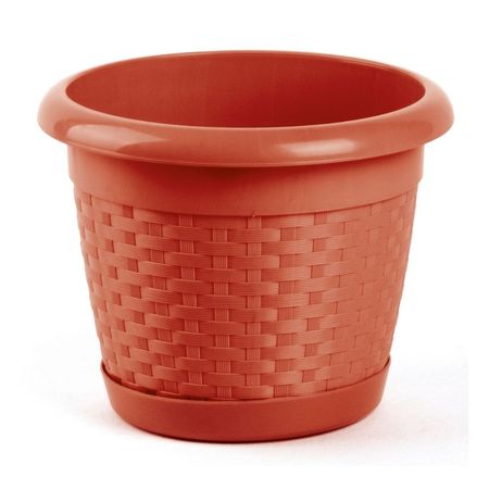 Maceta Garden Terracota #4 con plato Polinplast