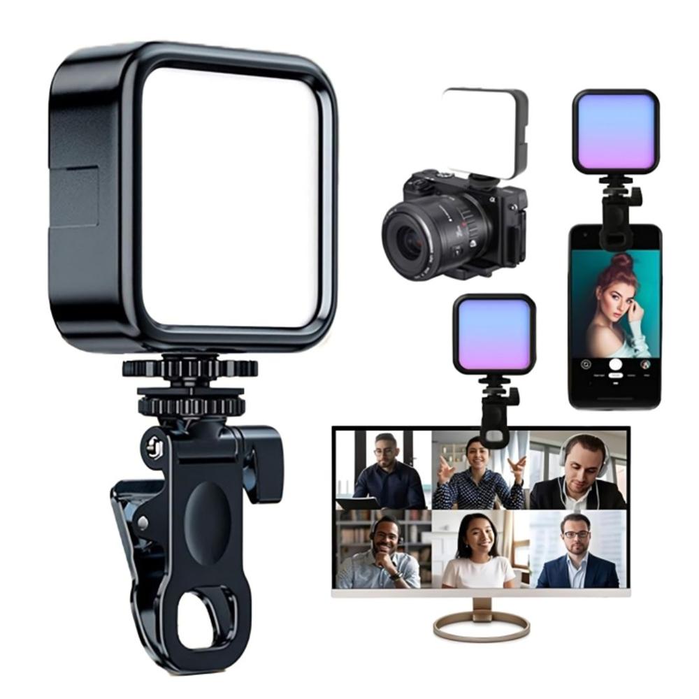 Luz Led Selfie Recargable con Gancho para celular computadoras cámaras