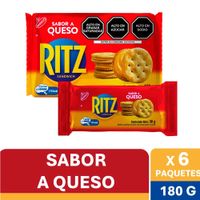 Galletas Saladas RITZ sabor Queso Paquete 6un