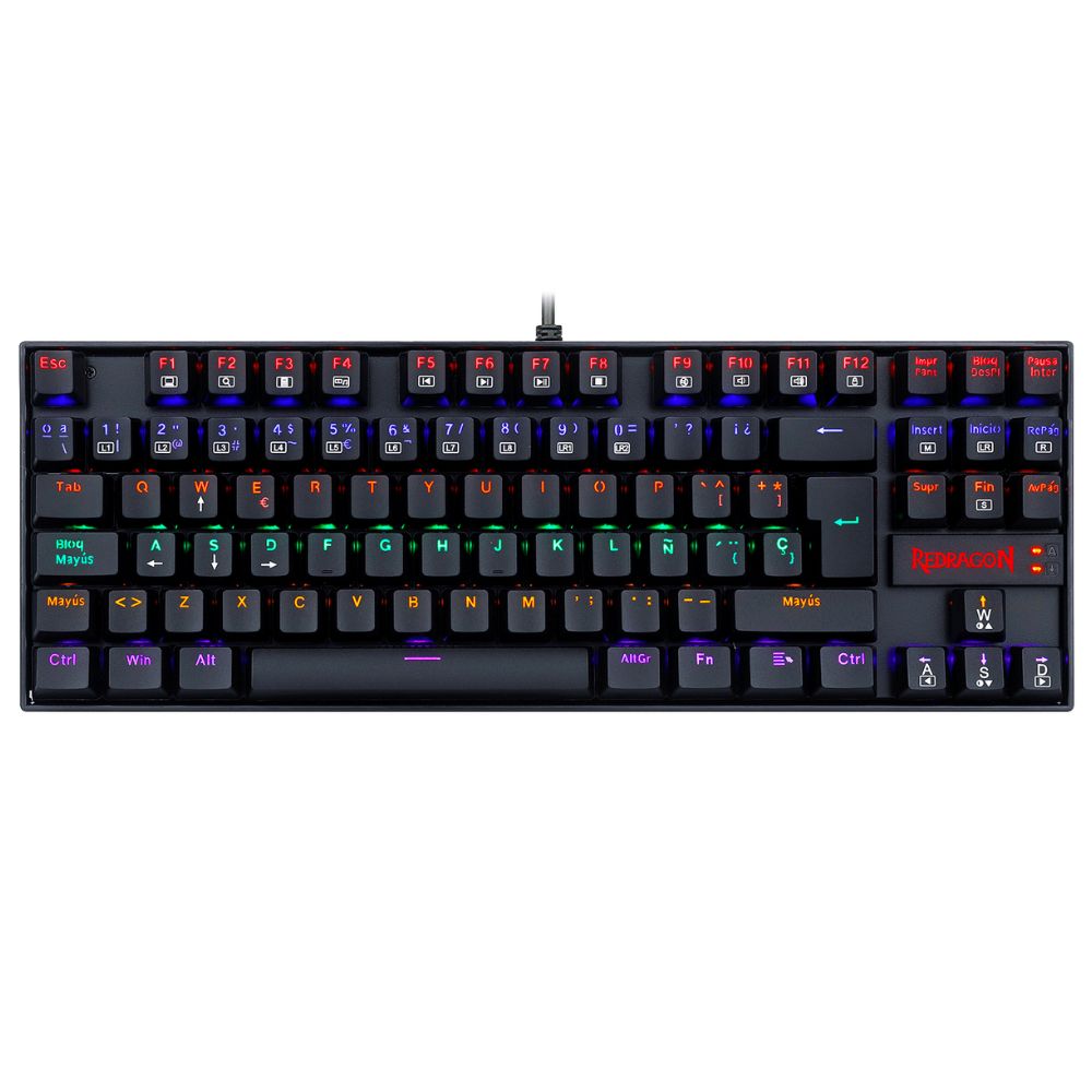 Teclado Mecanico Redragon Negro Kumara K552RGB Switch Rojo