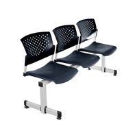 Banqueta De Espera Tandem Butterfly Base Gris 3 Asientos Negro Ofideas