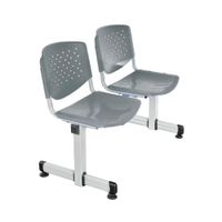 Banqueta De Espera Tandem Prisma Base Gris 2 Asientos Gris Ofideas