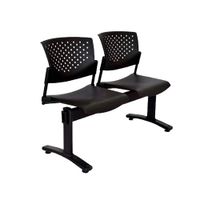 Banqueta De Espera Tandem Butterfly Base Negro 2 Asientos Negro Ofideas