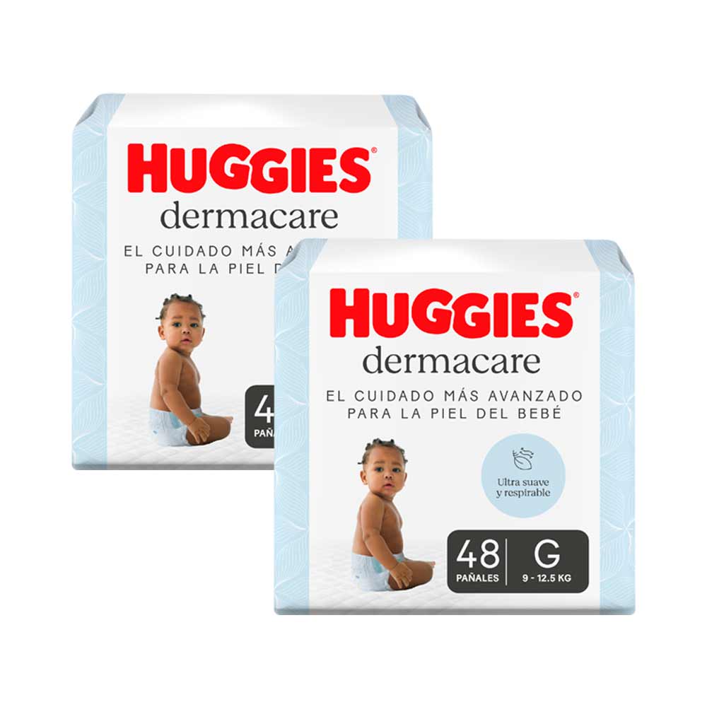 Pack Pañal HUGGIES Dermacare Talla G Paquete 48un x 2un