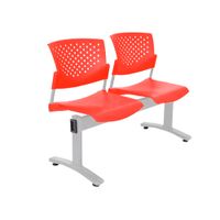 Banqueta De Espera Tandem Butterfly Base Gris 2 Asientos Rojo Ofideas