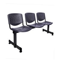 Banqueta De Espera Tandem Prisma Base Negro 3 Asientos Negro Ofideas