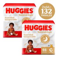 Pack x2 Pañales HUGGIES Natural Care Talla G Paquete 66un