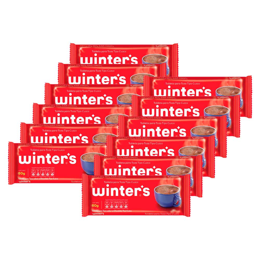 Chocolate para Taza WINTER'S Caja 12 Bolsas 80g c/u