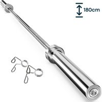 Barra Olímpica Recta de 180 cm + Seguros