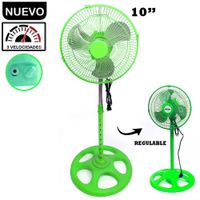 Ventilador Pedestal de 10 pulg.  Verde 60 Watts