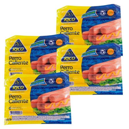 Perro Caliente RICO POLLO Paquete 4 Paquetes 250g c/u | plazaVea - Makro