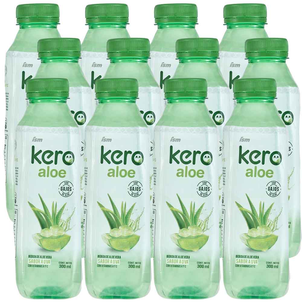 Bebida Aloe KERO Uva Paquete 12 Botellas 300ml c/u