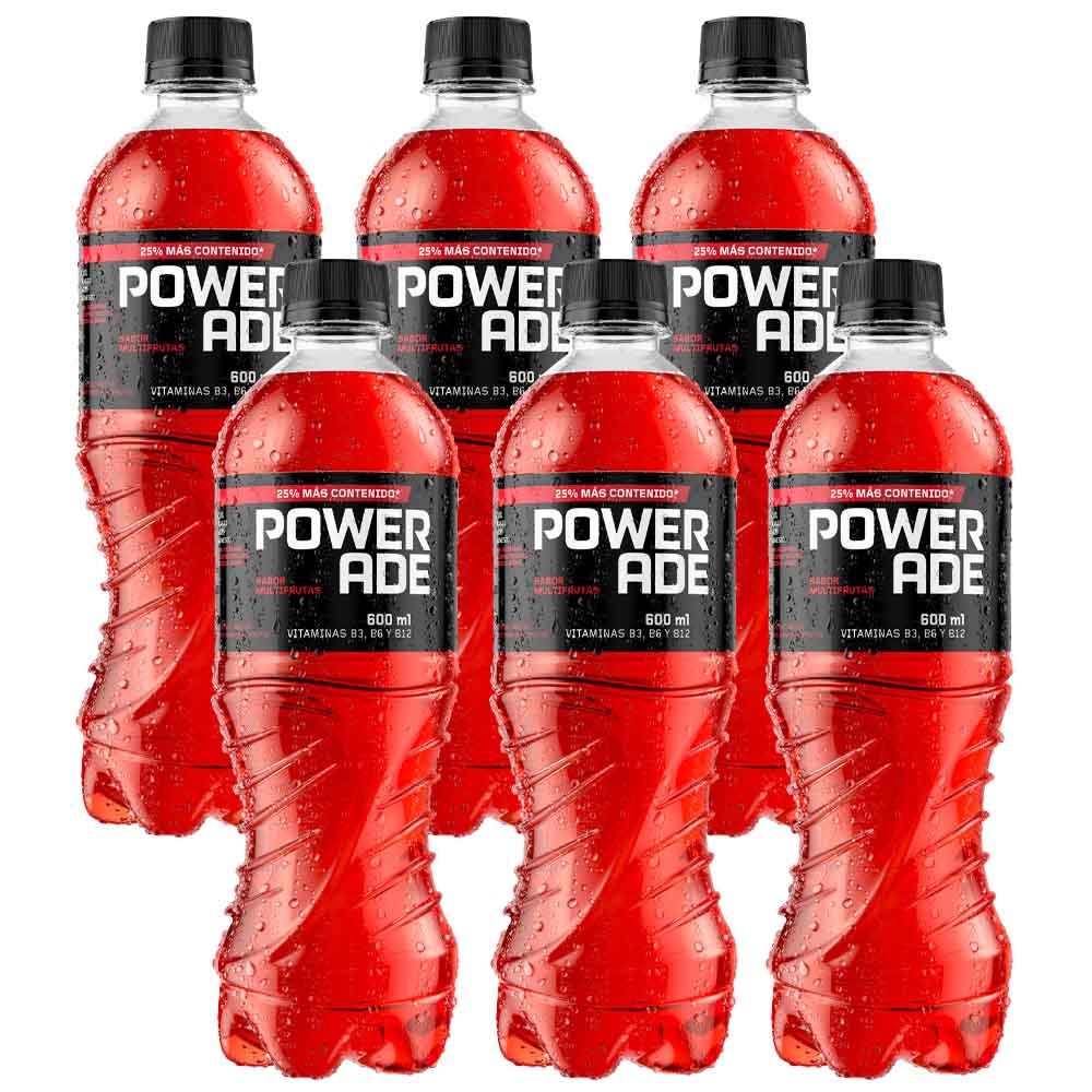 Bebida Rehidratante POWERADE Multifrutas Paquete 6 Botellas 600ml c/u