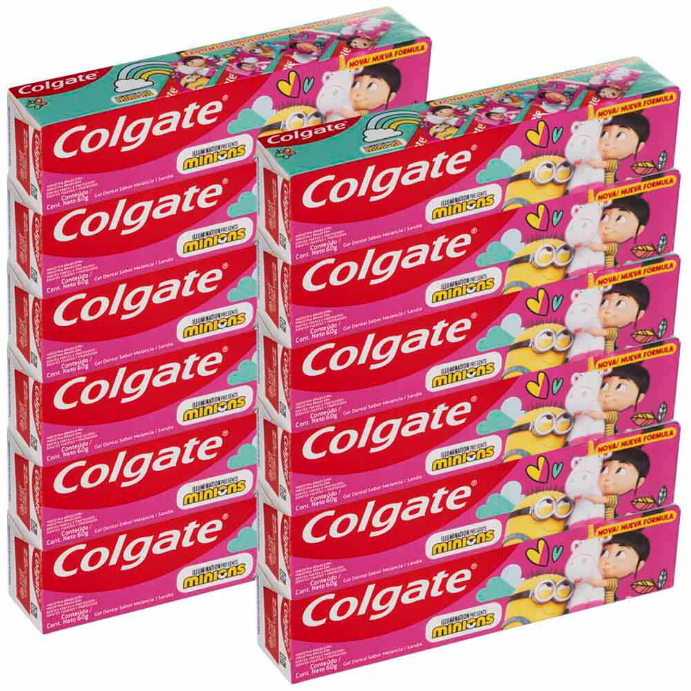 Crema Dental Kids COLGATE Agnes y Fluffy Paquete 12 Tubos 60g c/u