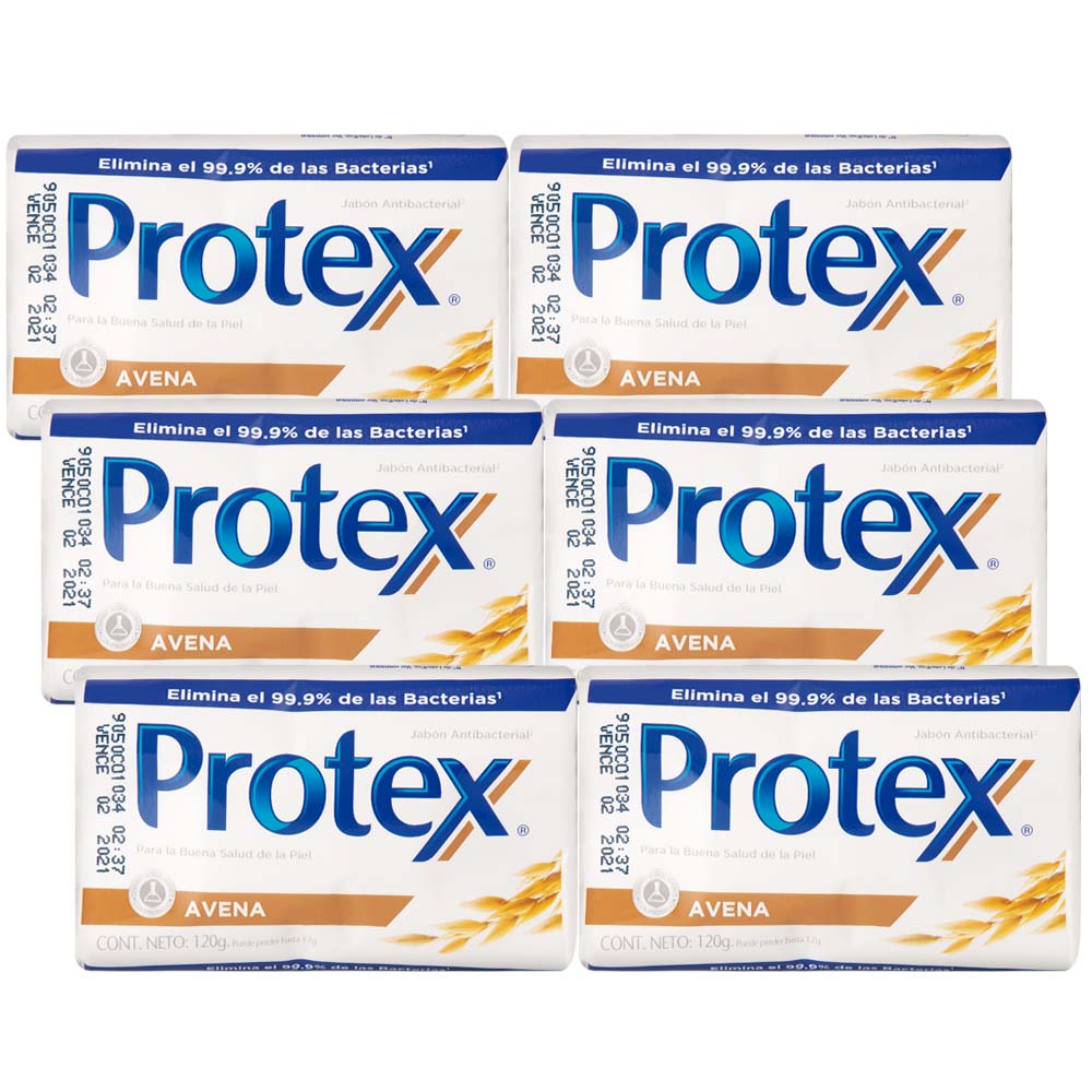 Jabón Antibacterial PROTEX Avena Paquete 6 Bolsas 110g c/u