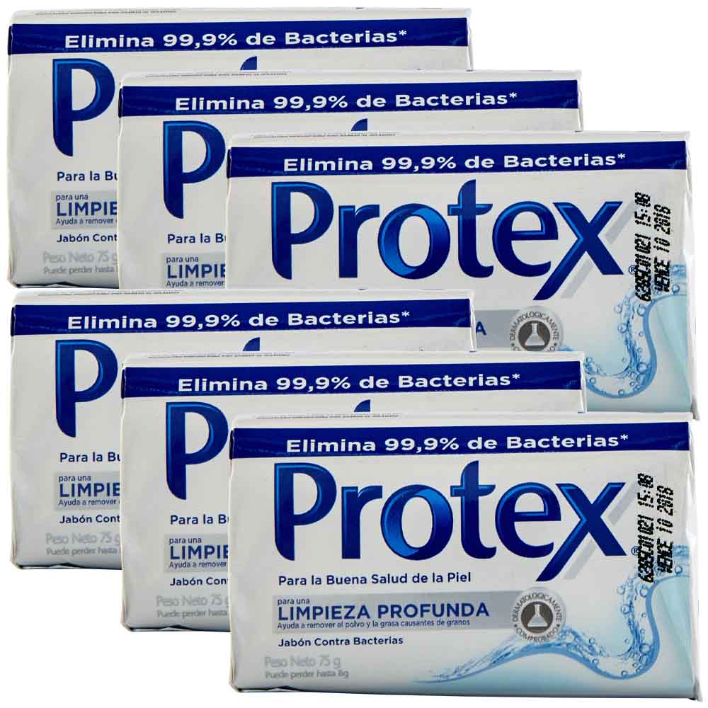 Jabón Antibacterial PROTEX Limpieza Profunda Antibacterial Paquete 6 Barras 120g c/u