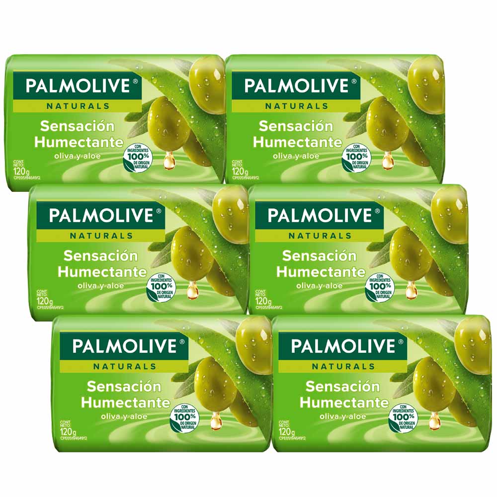Jabón de Tocador Aloe Vera PALMOLIVE Paquete 6 Barras 110g c/u
