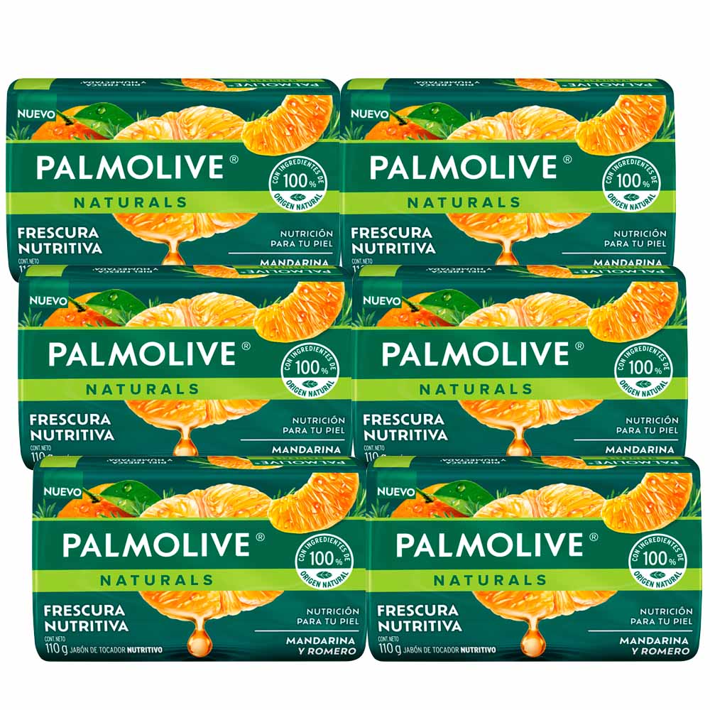 Jabón Mandarina y Romero PALMOLIVE Paquete 6 Barras 110g c/u
