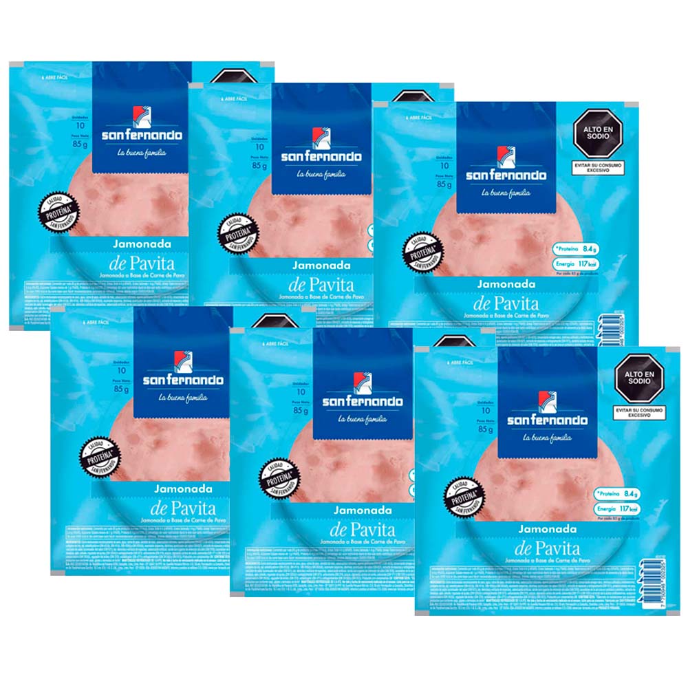 Jamonada de Pavita SAN FERNANDO Paquete 6 Paquetes 85g c/u