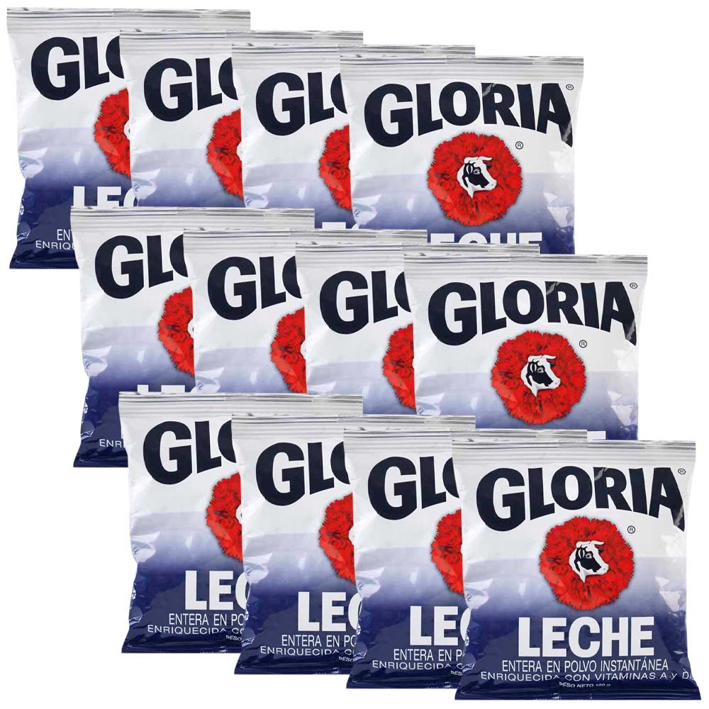 Leche en Polvo GLORIA Caja 12 Bolsas 96g c/u
