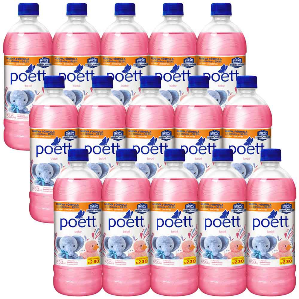 Limpiatodo POET Bebé Paquete 15 Botellas 550ml c/u
