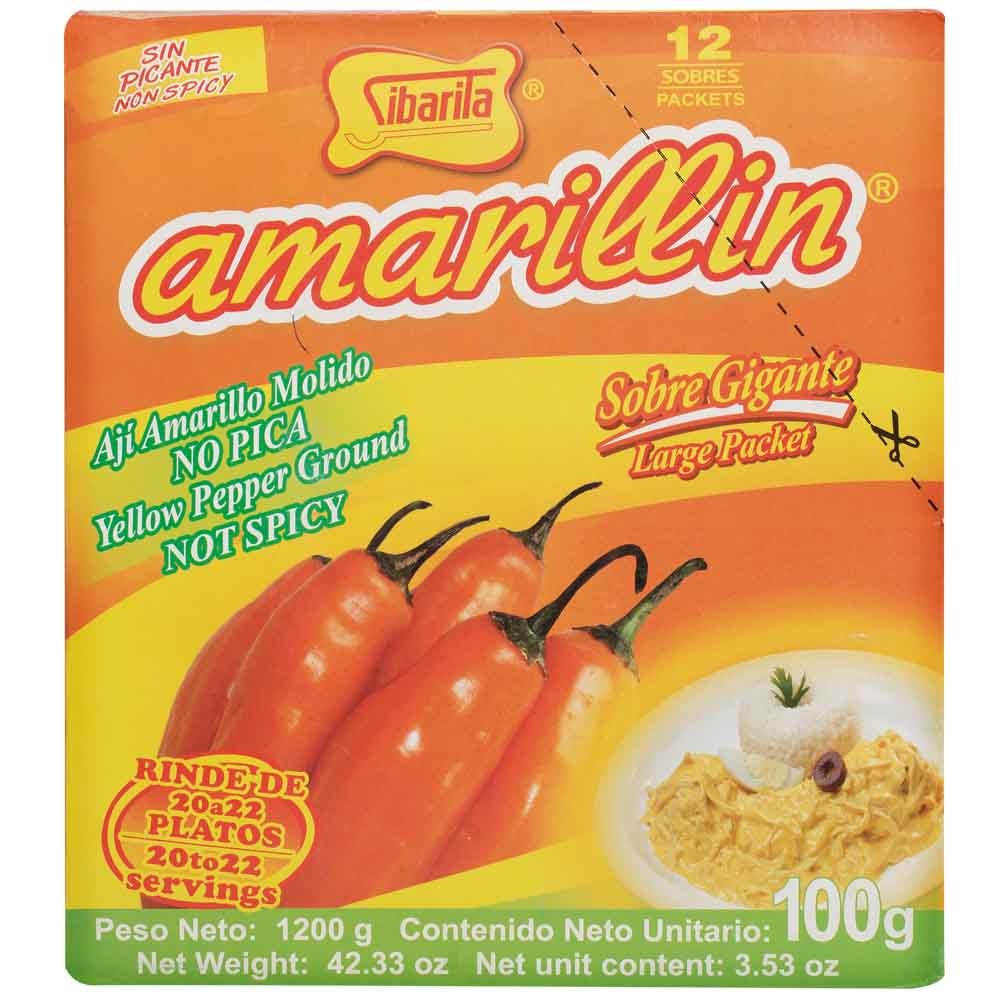 Salsa de Ají SIBARITA Amarillin Caja 12 Paquetes 100g c/u