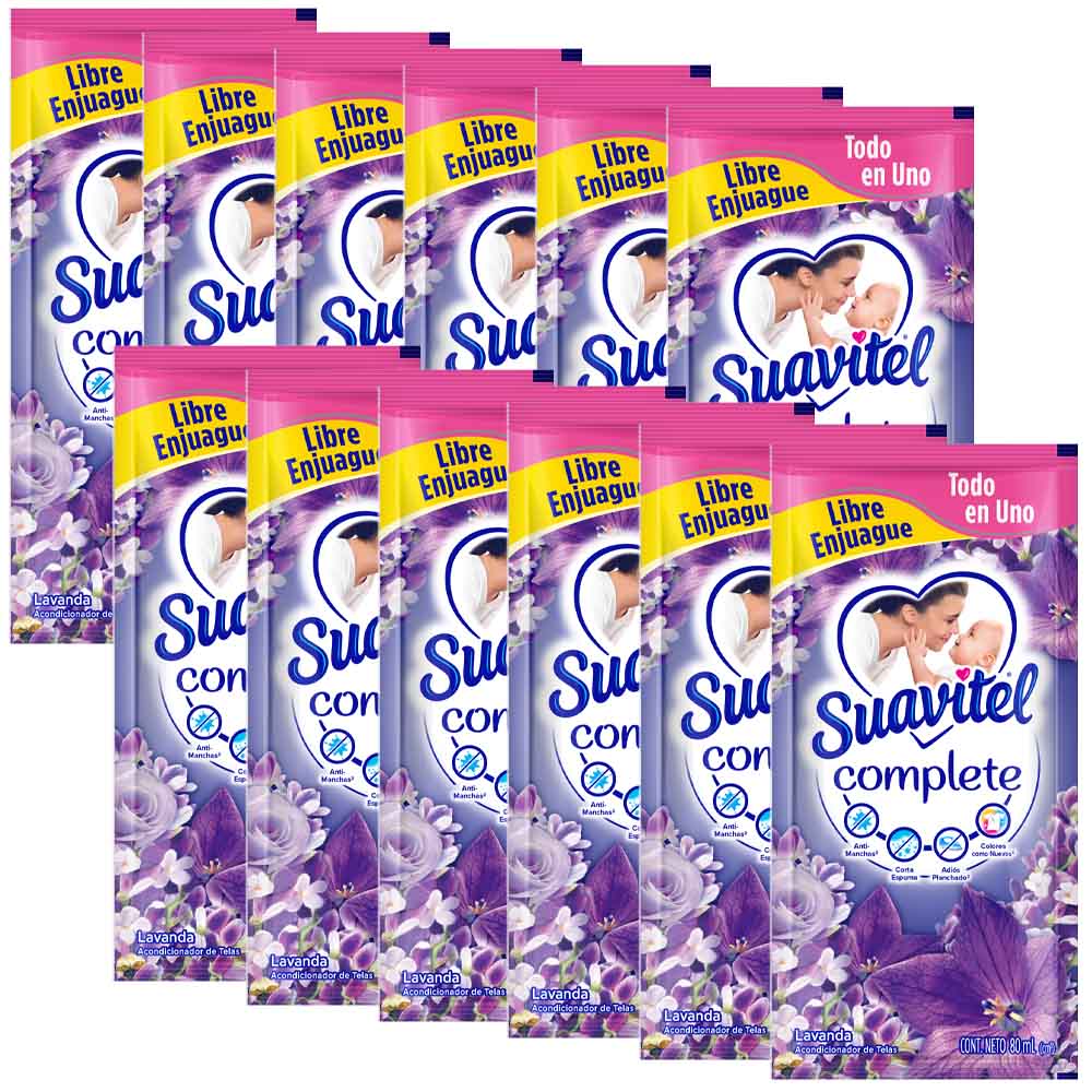 Suavizante SUAVITEL Complete Lavanda Tira 12 Sobres 80ml c/u